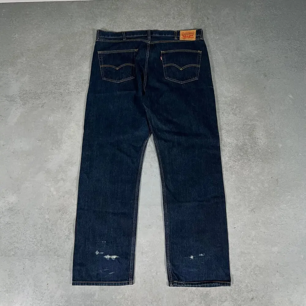Straight Leg Levi's 505 Classic Fit Jeans Mens Denim Size: 44x36